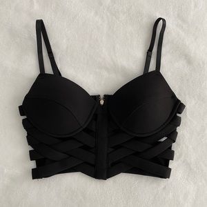 Entry Black Cropped Tank Bralette